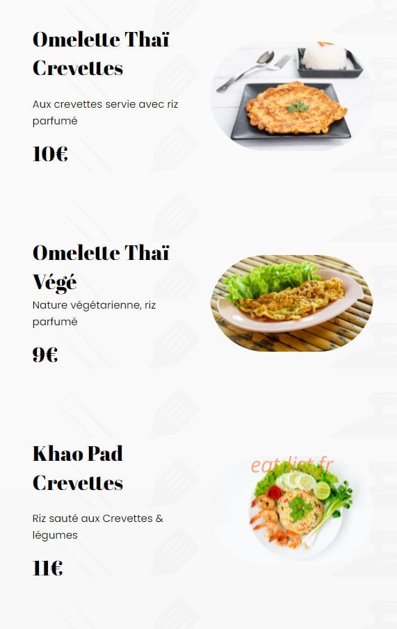 Bangkook Thaï — carte page 4