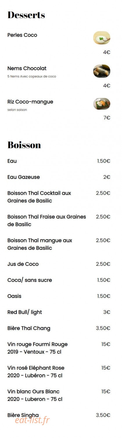 Bangkook Thaï — carte page 7