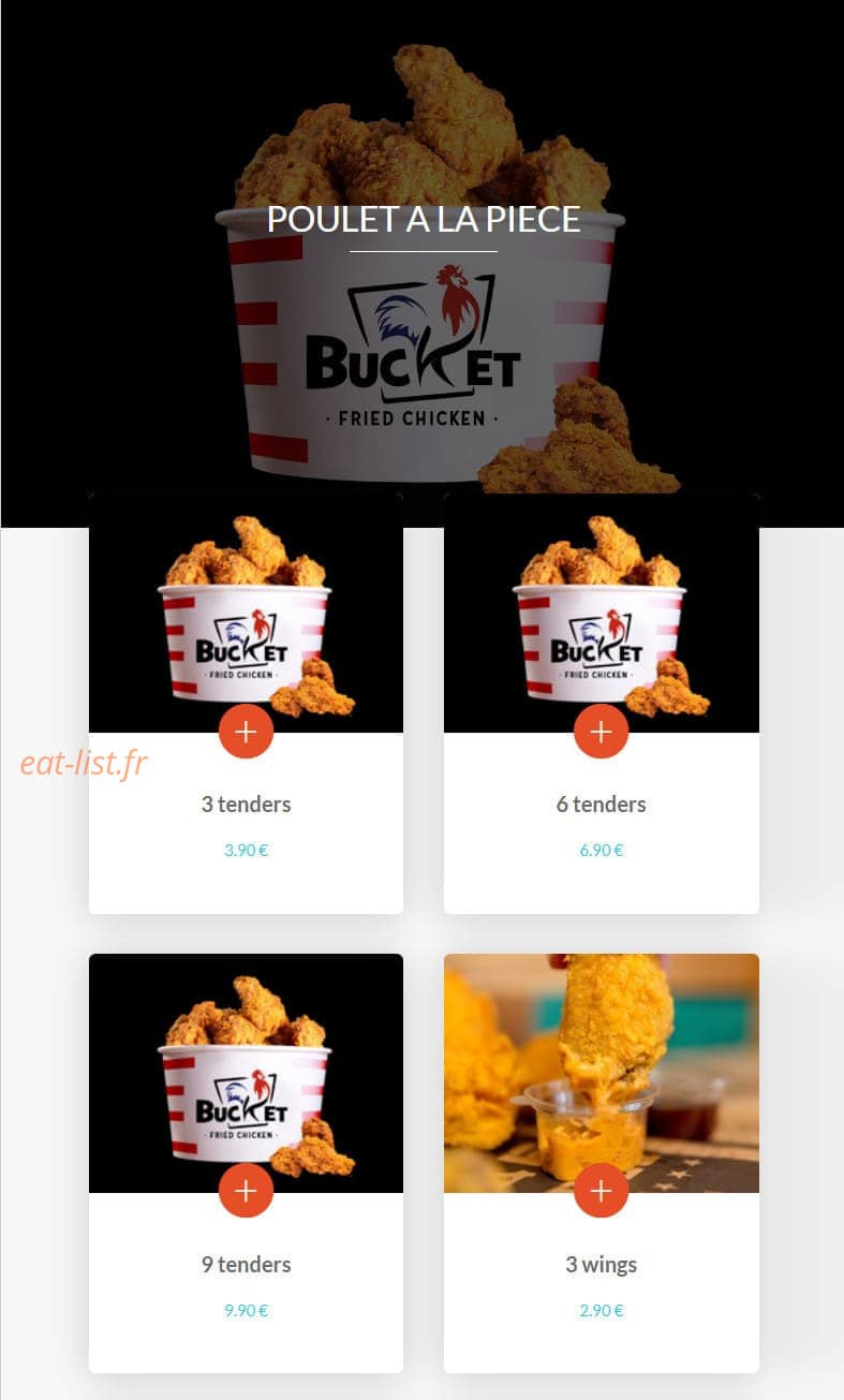 Bucket Fried Chicken — carte page 7