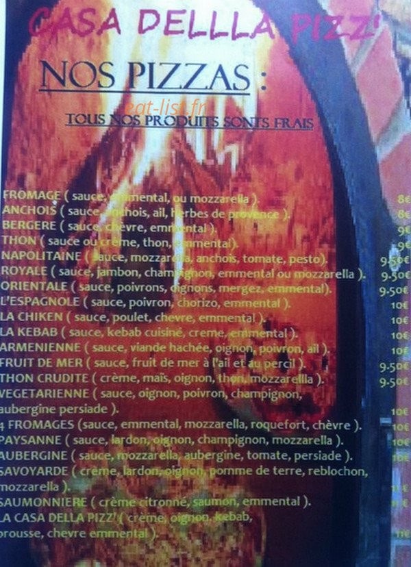 Casa Della Pizz — carte page 3