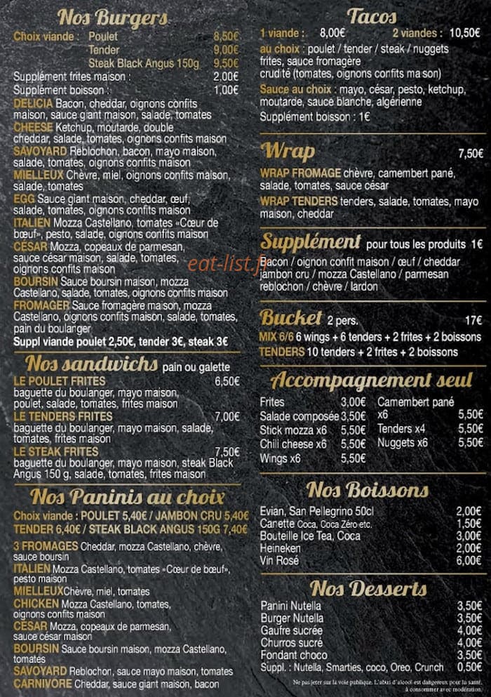 Chez Délicia — carte page 2