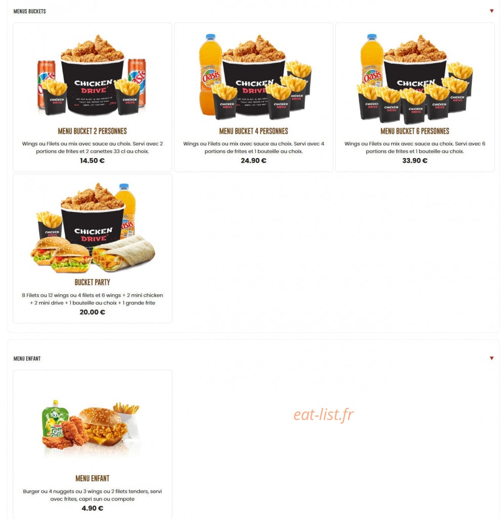 Chicken Drive — carte page 3