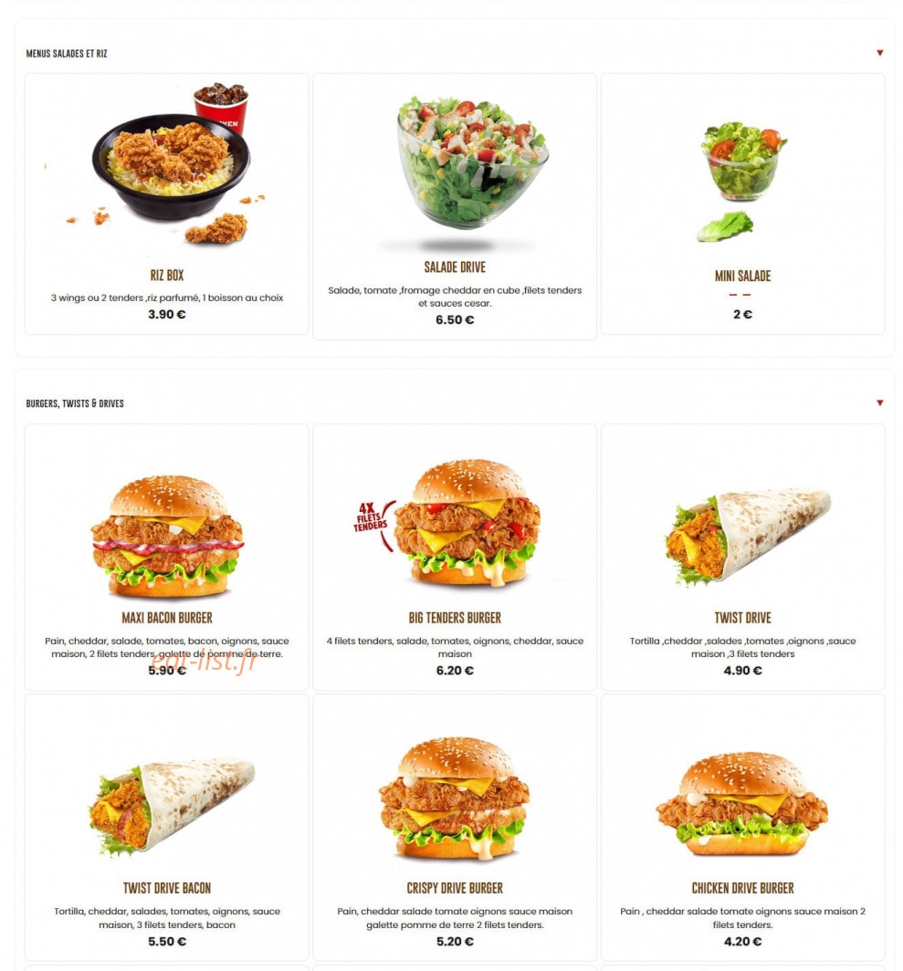Chicken Drive — carte page 1