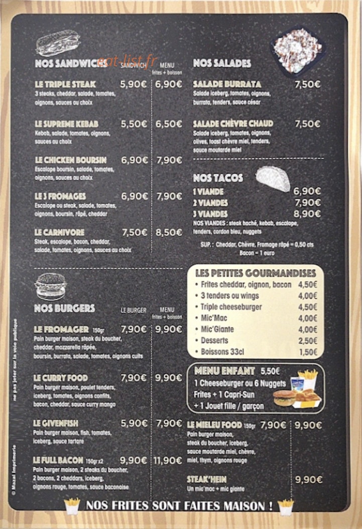 Food Company — carte page 2
