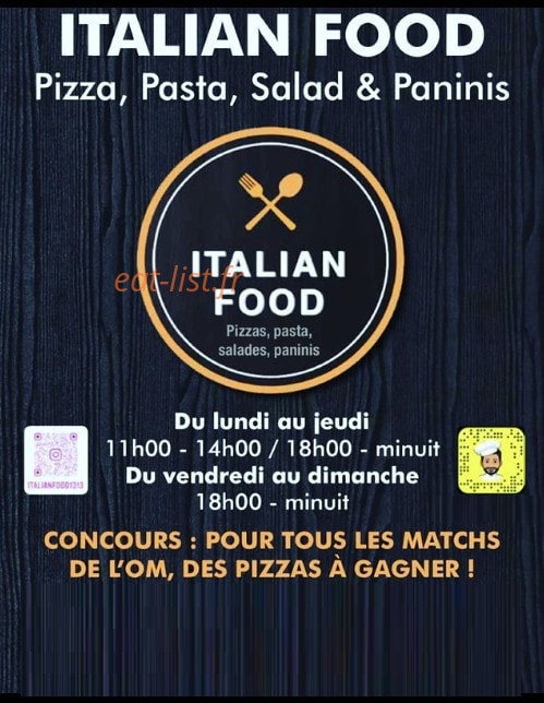 Italian food — carte page 1