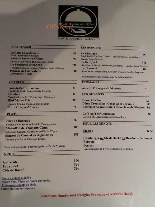 La Cuisine du Dôme — carte page 1