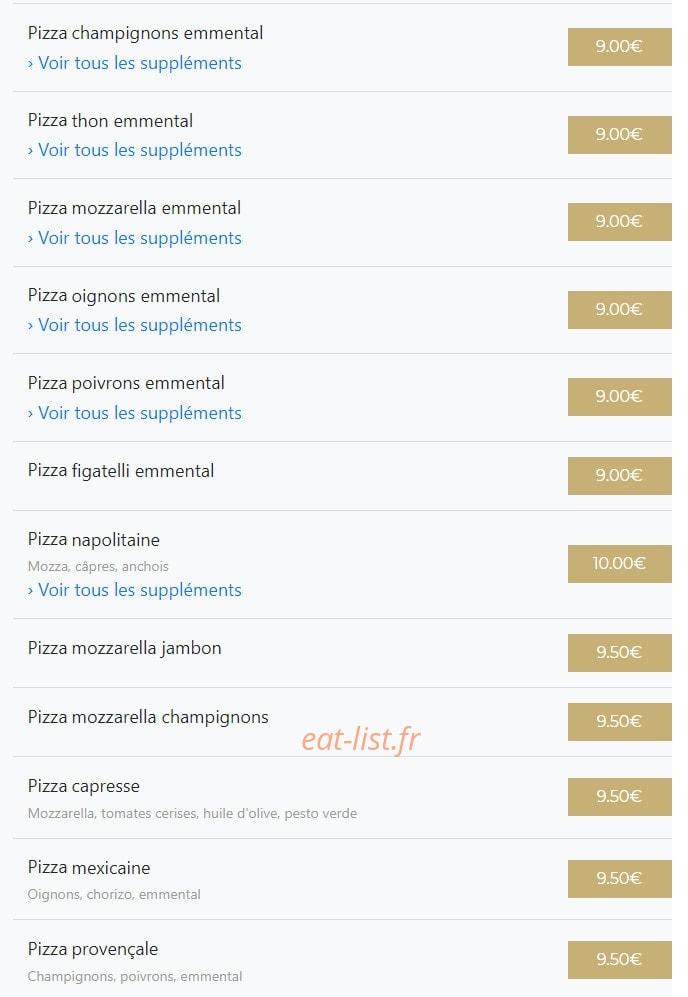 La Pizza des Olives — carte page 4