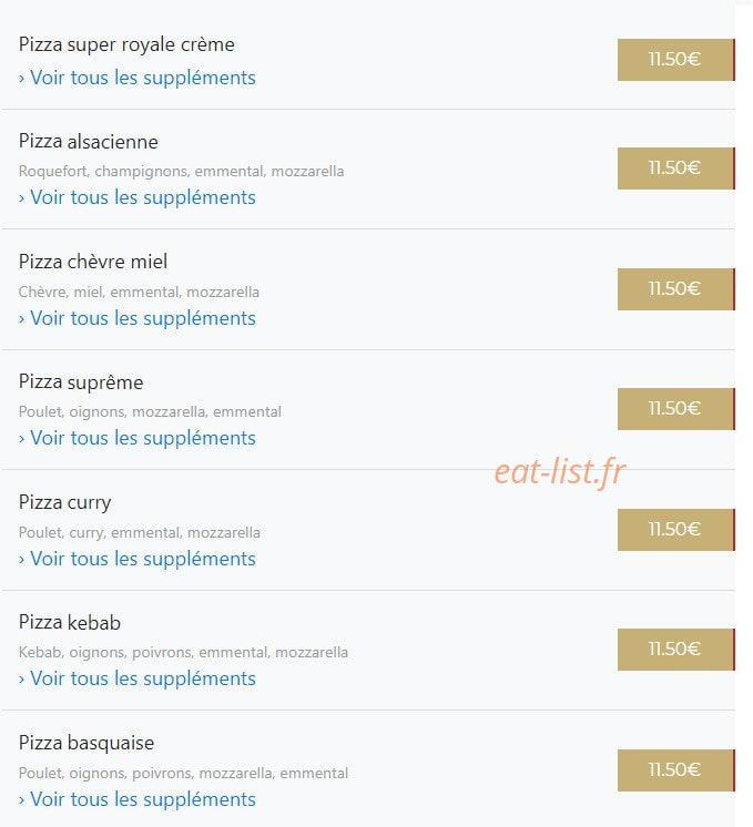La Pizza des Olives — carte page 7
