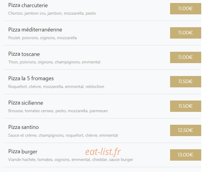 La Pizza des Olives — carte page 6