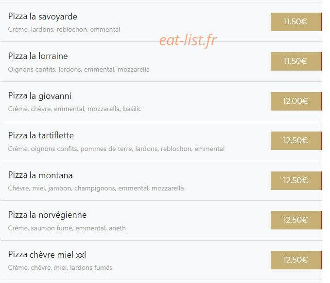 La Pizza des Olives — carte page 8