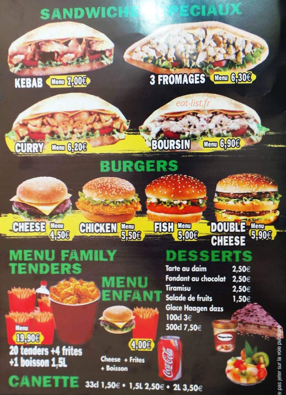 Le club chicken's — carte page 2
