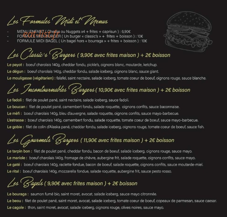 Le Fadoli burger — carte page 2