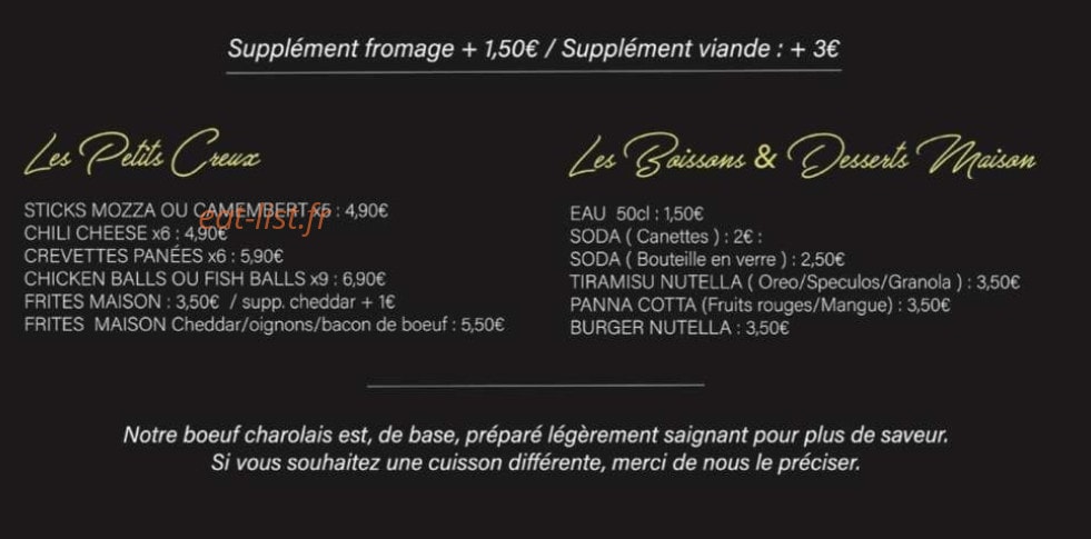 Le Fadoli burger — carte page 3
