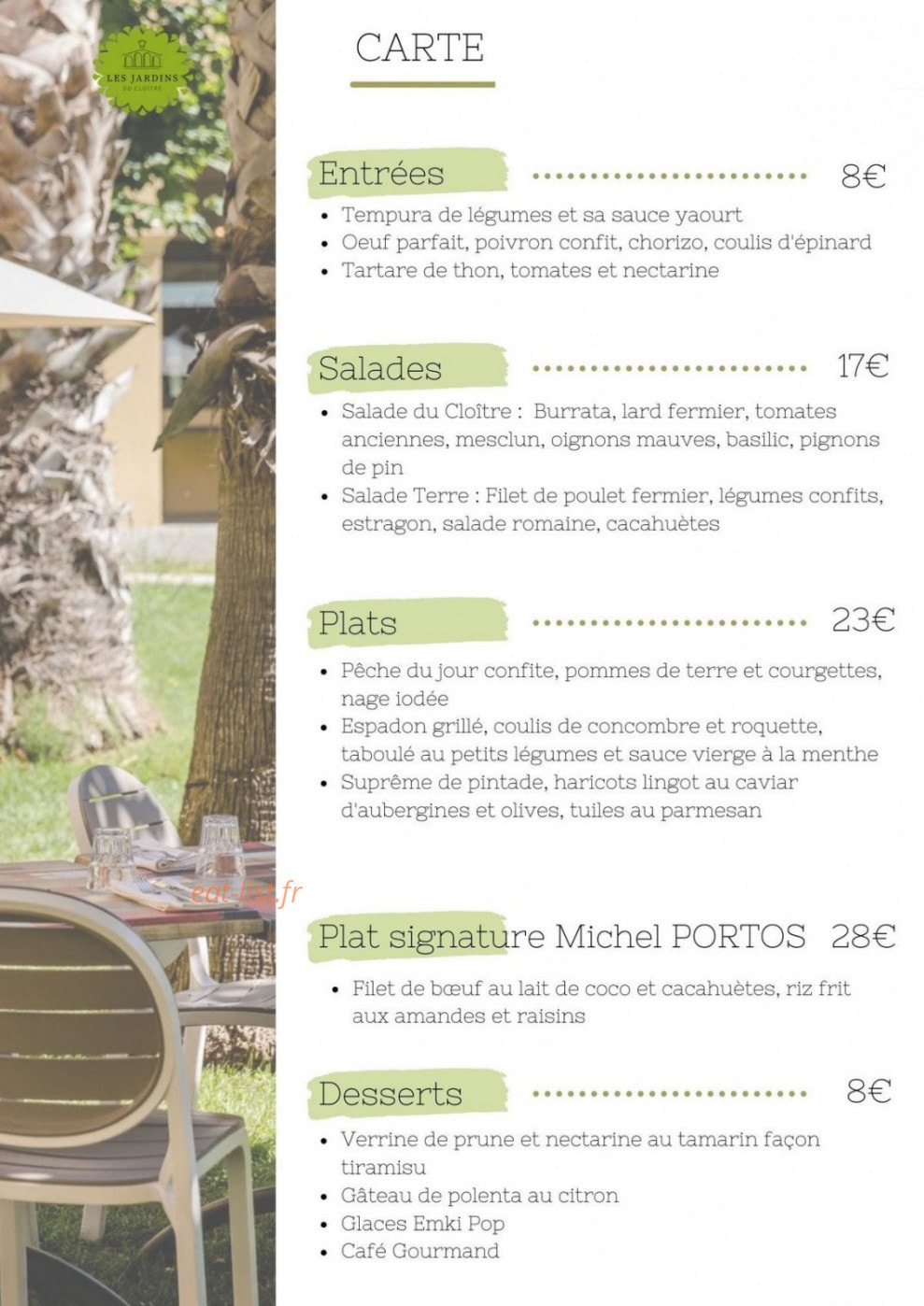 Les Jardins du Cloître — carte page 1