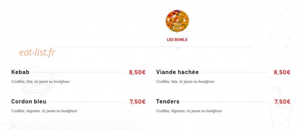 Maison du kebab berlïner — carte page 3