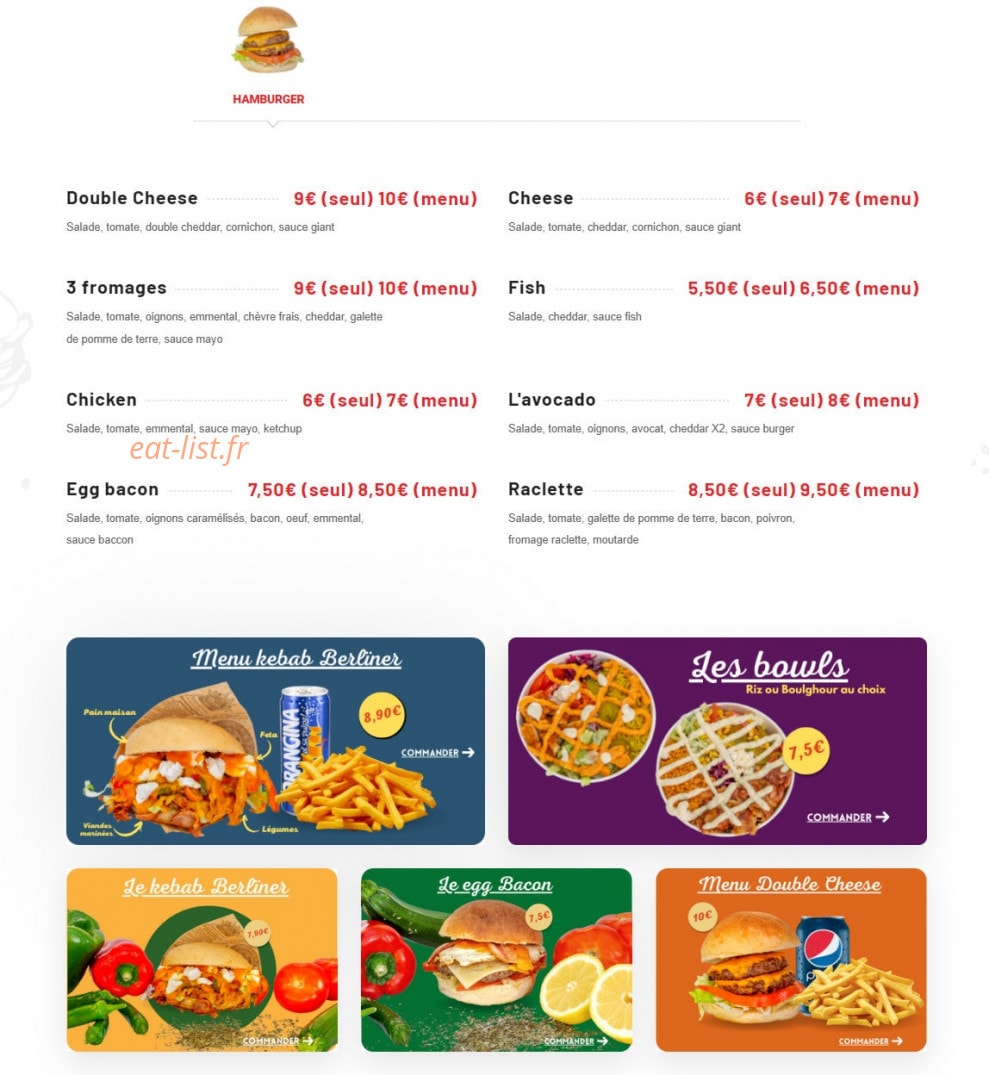 Maison du kebab berlïner — carte page 1