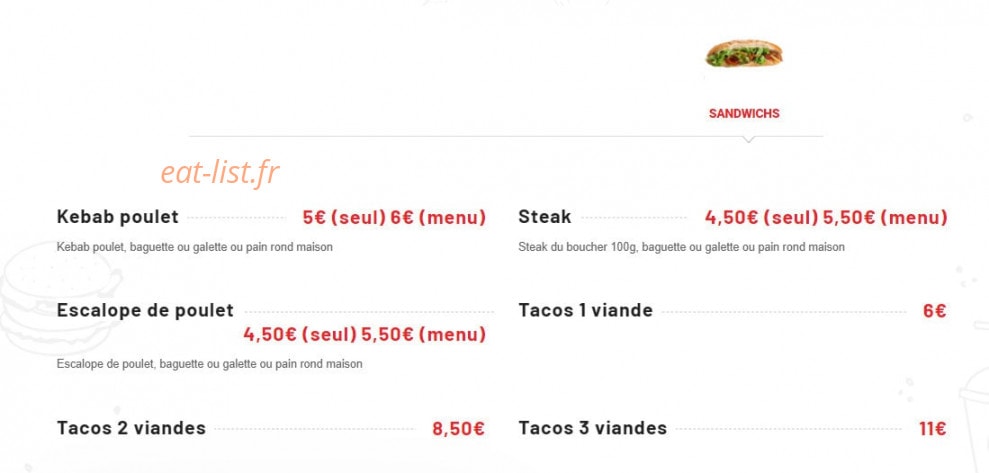 Maison du kebab berlïner — carte page 4