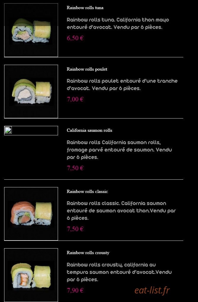 May Sushi — carte page 13