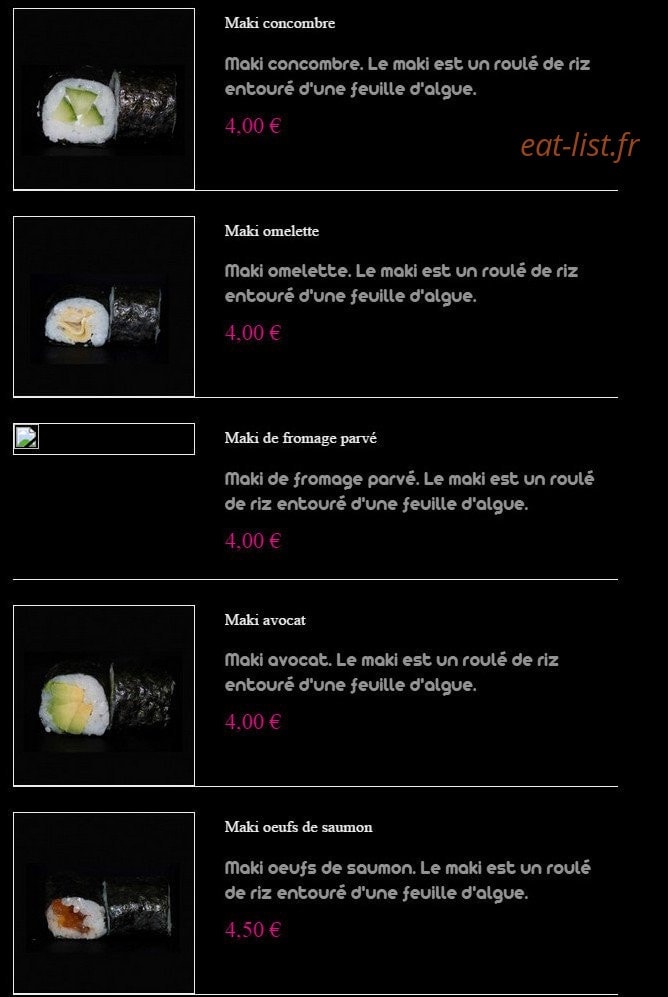 May Sushi — carte page 7