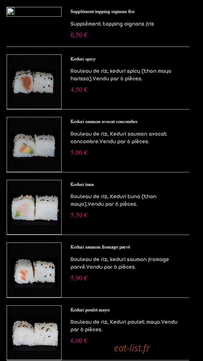 May Sushi — carte page 8