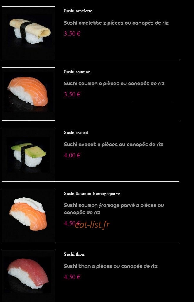 May Sushi — carte page 4