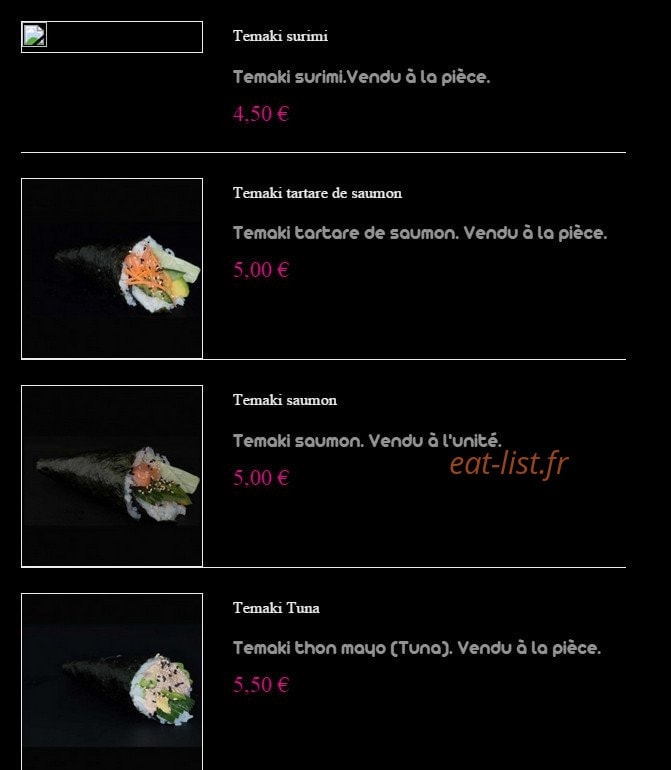 May Sushi — carte page 3