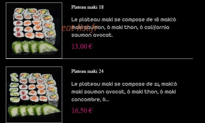 May Sushi — carte page 18