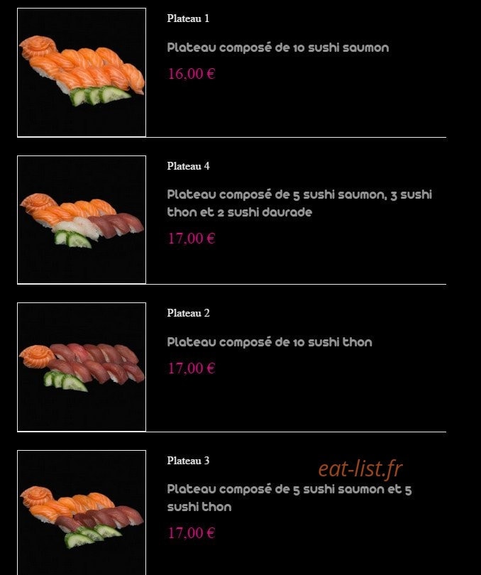 May Sushi — carte page 16