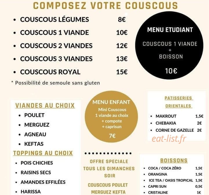 My couscous box — carte page 1