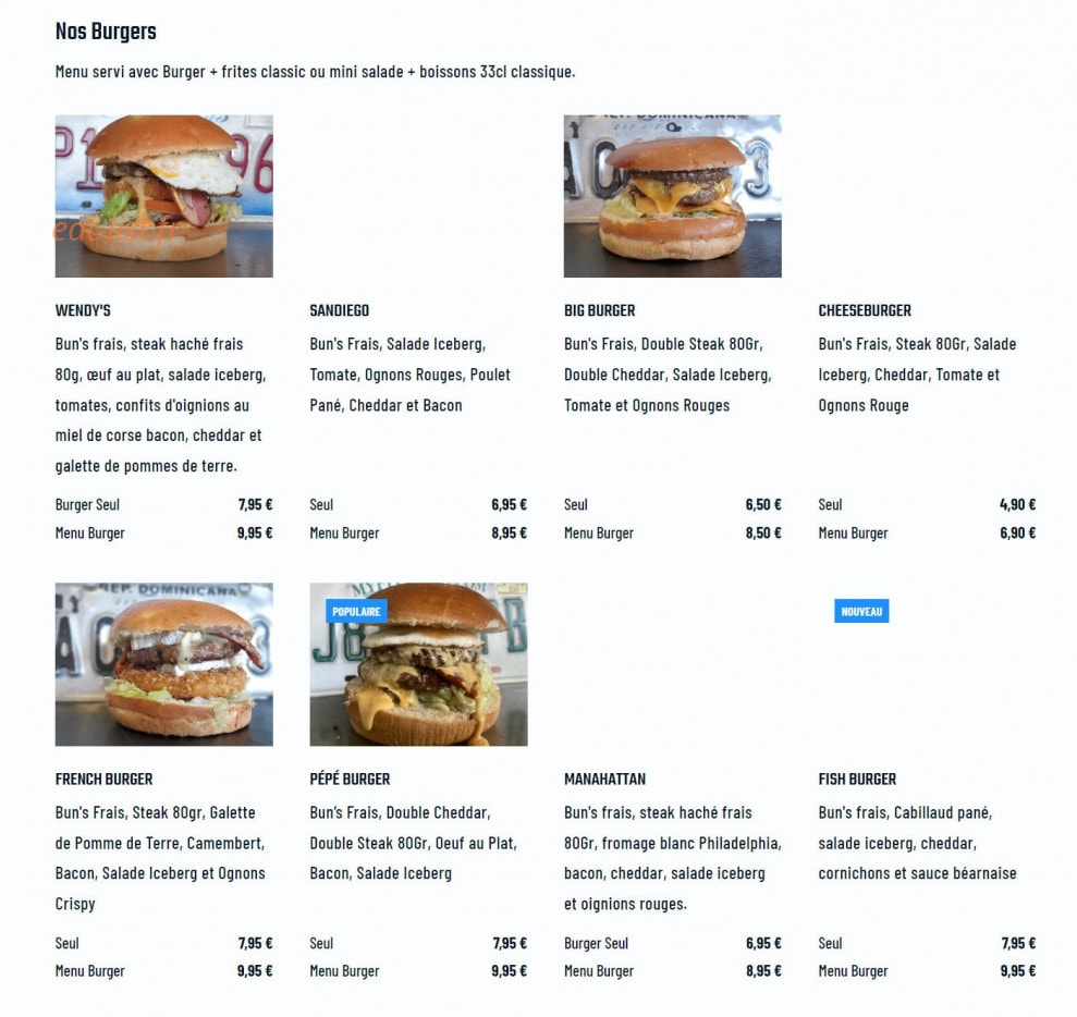Pépé Café — carte page 1