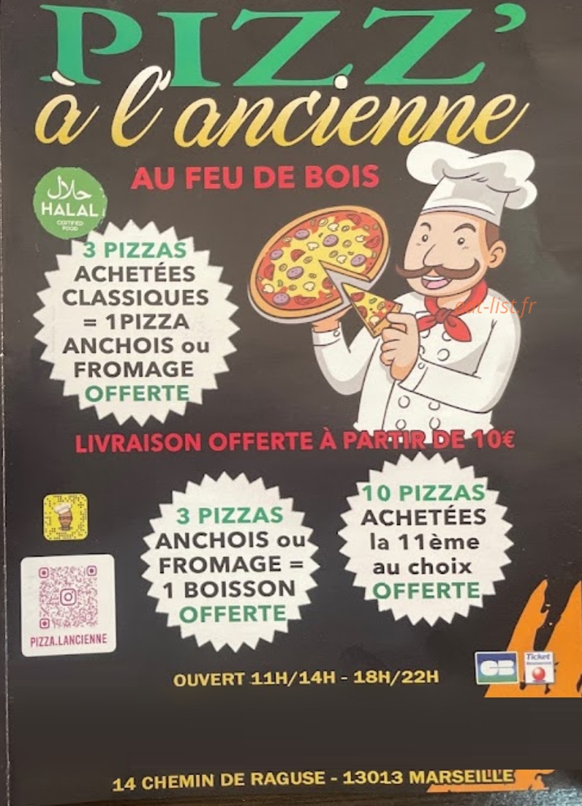 Pizz' à l'ancienne — carte page 1