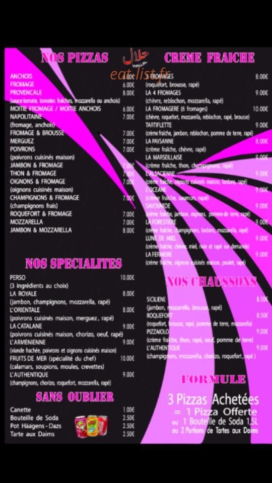 Pizzeria Chez You — carte page 2