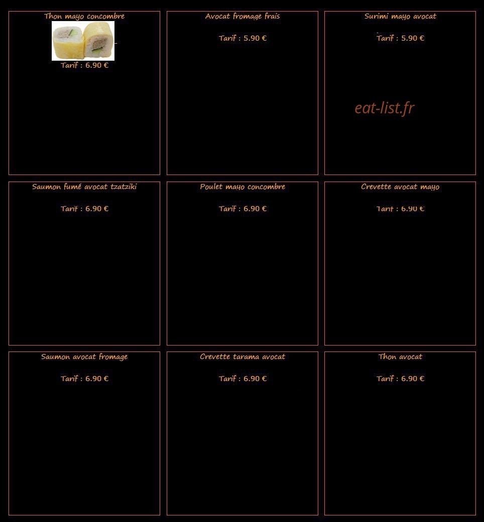 Poz sushi — carte page 7