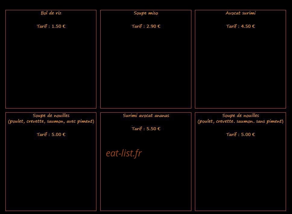 Poz sushi — carte page 17