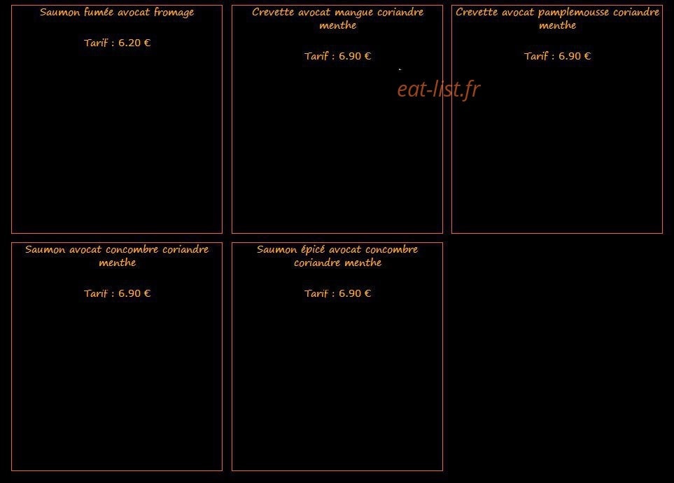 Poz sushi — carte page 10