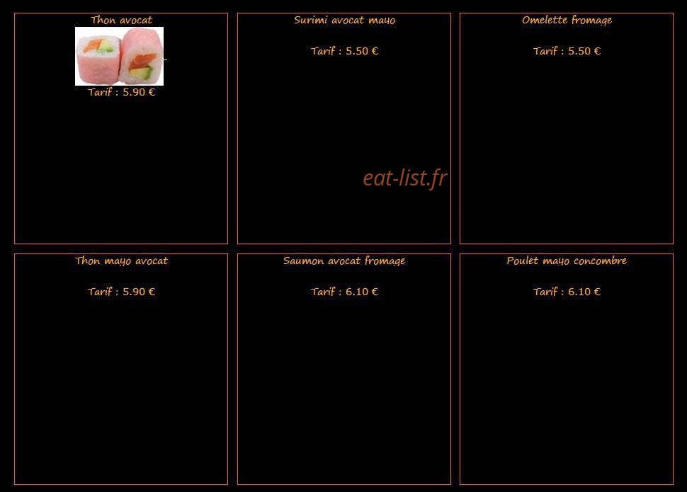 Poz sushi — carte page 11