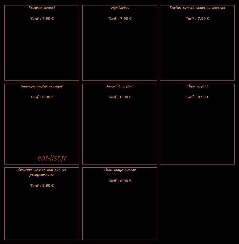 Poz sushi — carte page 13