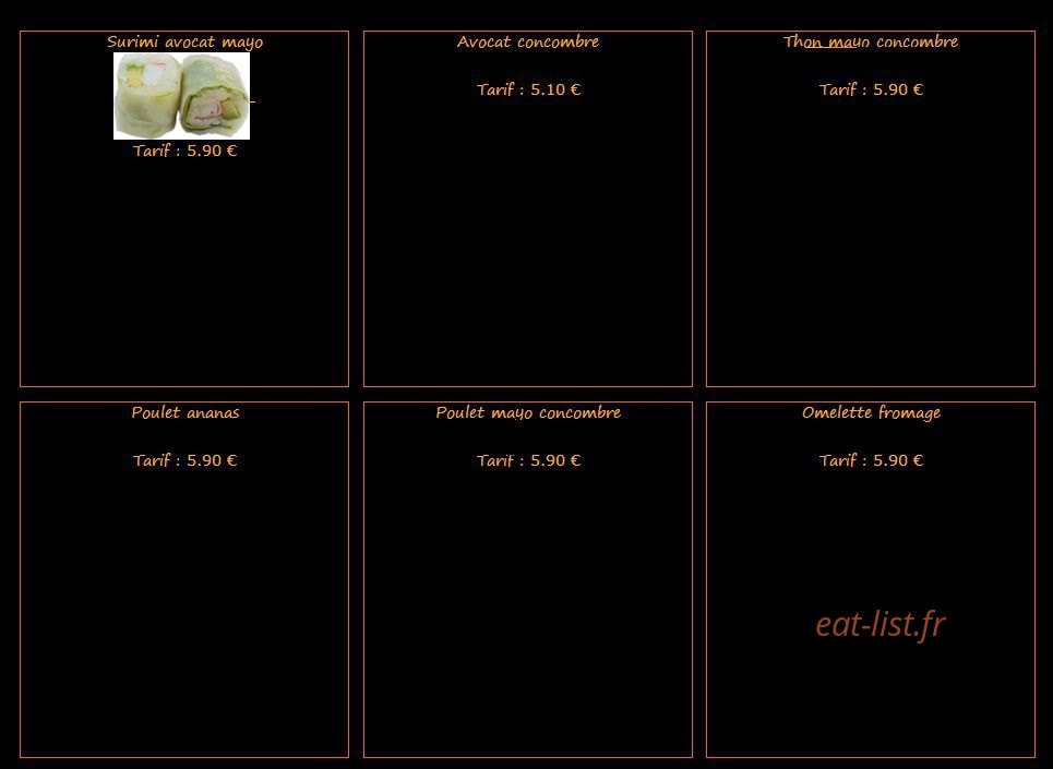 Poz sushi — carte page 9