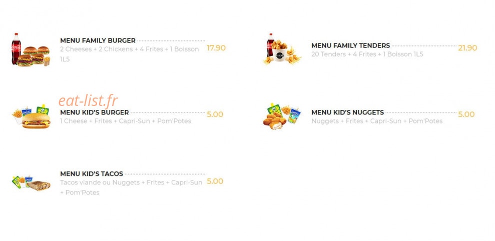 Regal Food's — carte page 7