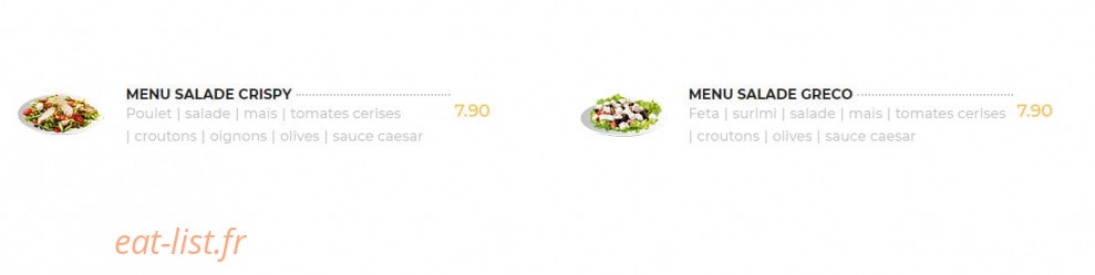 Regal Food's — carte page 8