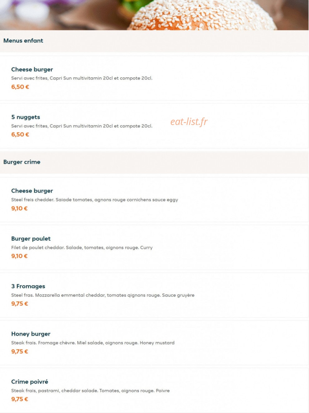 Crime Food — carte page 4