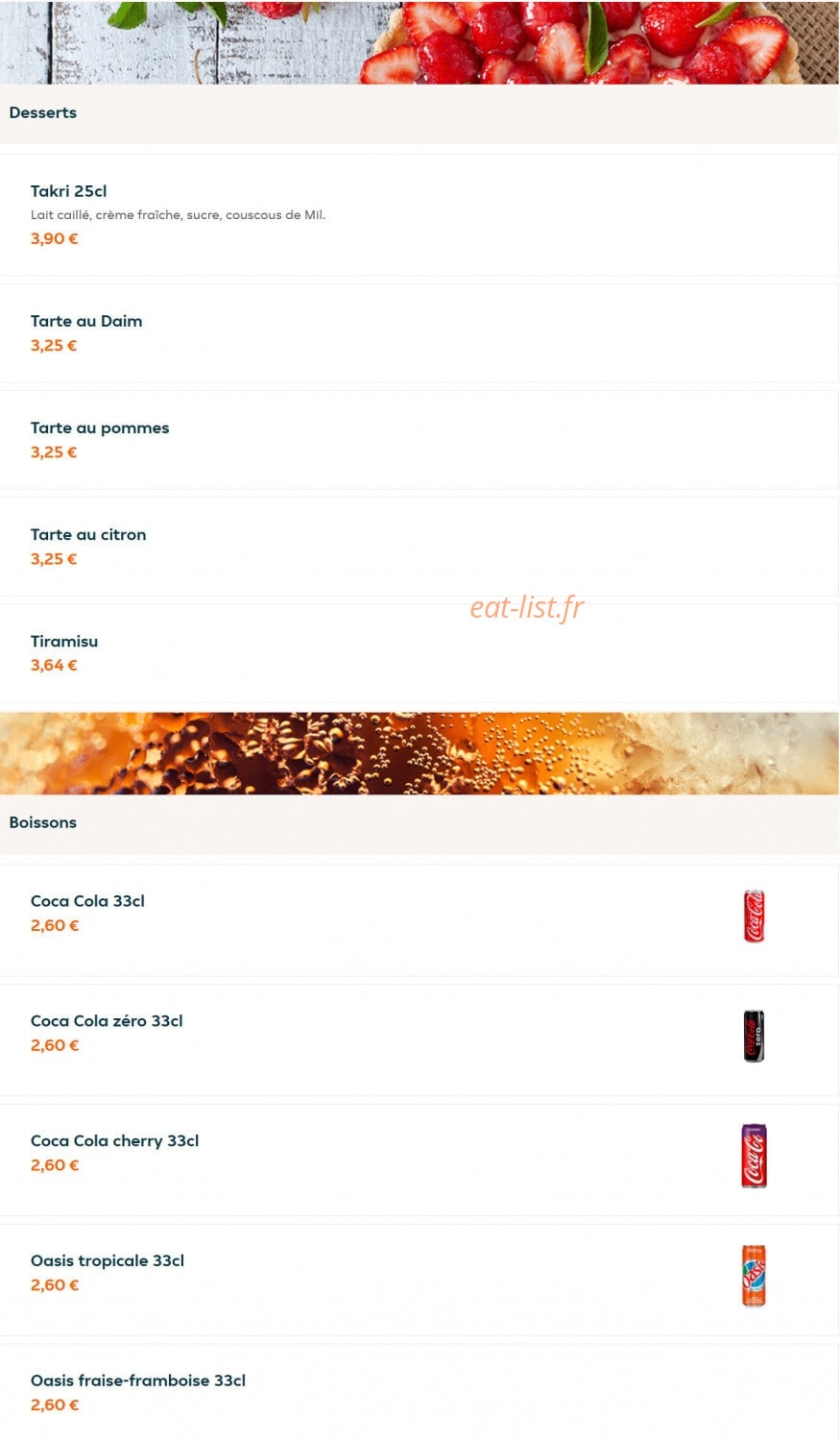 Crime Food — carte page 8