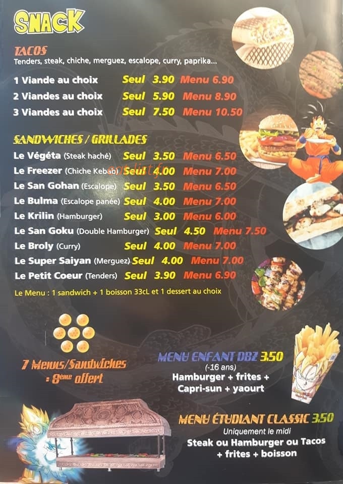 Fast-FooDBZ — carte page 3