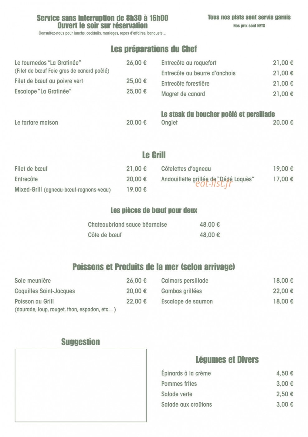 La gratinée — carte page 2