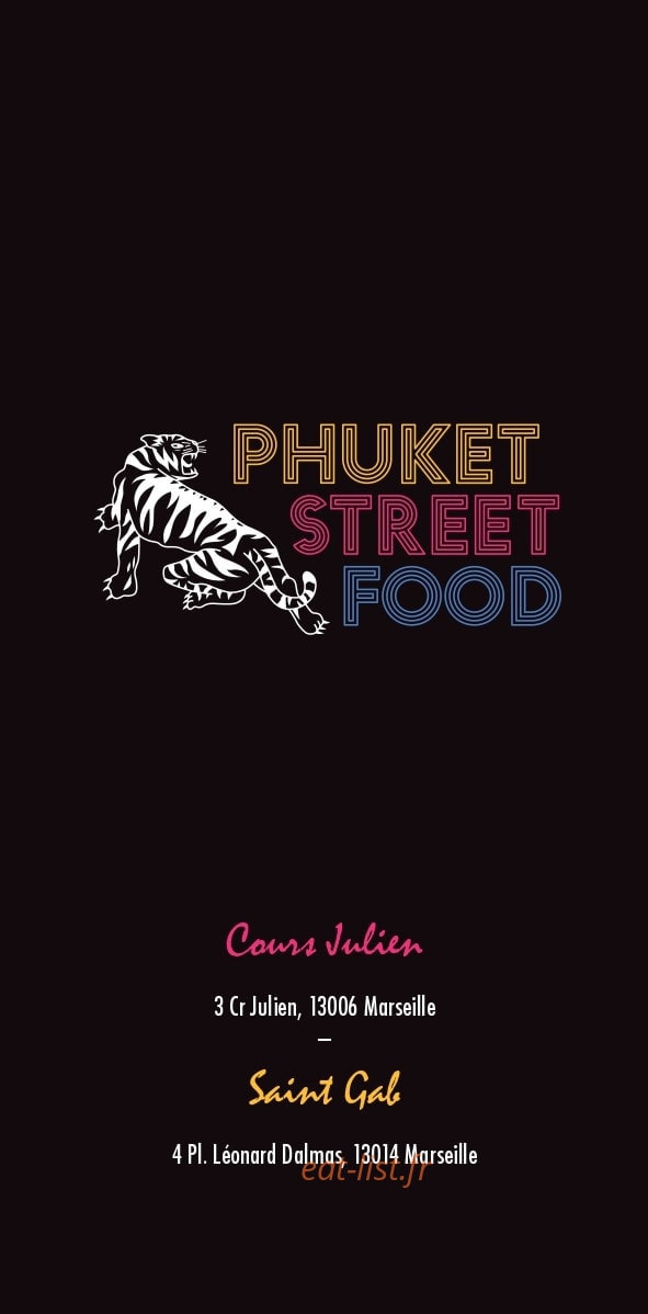 Phuket Street Food — carte page 1