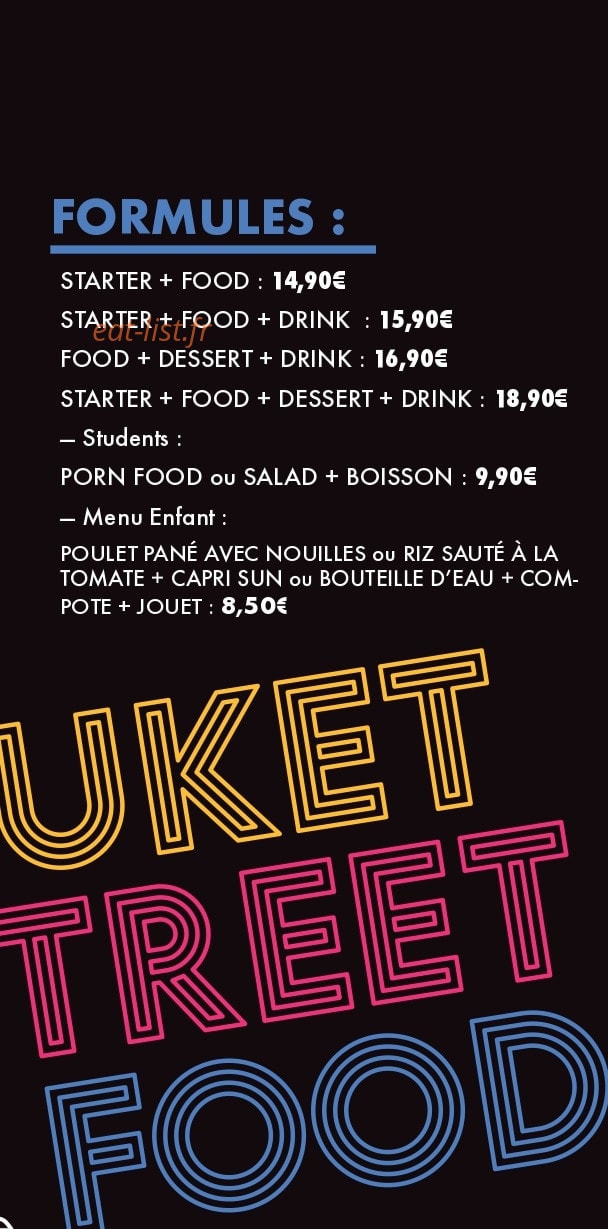 Phuket Street Food — carte page 5