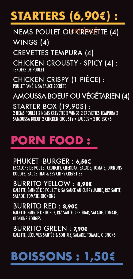 Phuket Street Food — carte page 2