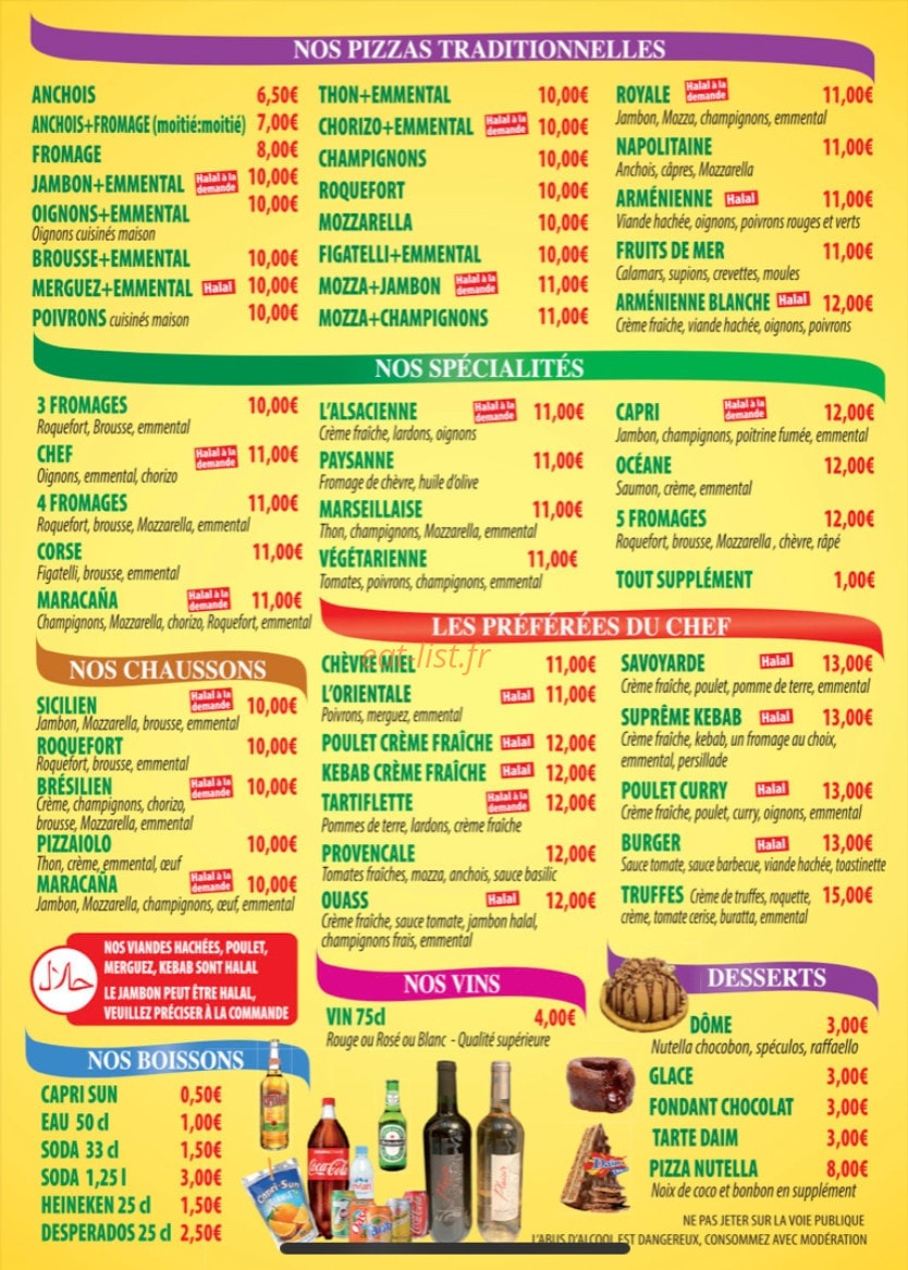 Pizza Maracana — carte page 2