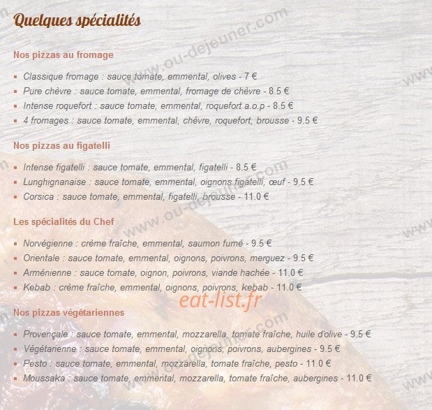 Pizzeria Sainte Marthe — carte page 4