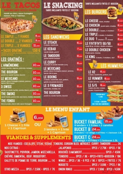 Chapati Burger — carte page 3